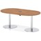 Italia Volta 1800mm Poseur Boardroom Table With Pop-up Power Module Walnut Top 720mm High Silver Leg