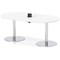 Italia Volta 1800mm Poseur Boardroom Table With Pop-up Power Module White Top 720mm High Silver Leg