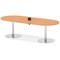 Italia Volta 2400mm Poseur Boardroom Table With Pop-up Power Module Beech Top 720mm High Silver Leg