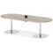 Italia Volta 2400mm Poseur Boardroom Table With Pop-up Power Module Grey Oak Top 720mm High Silver Leg