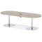 Italia Volta 2400mm Poseur Boardroom Table With Pop-up Power Module Grey Oak Top 720mm High Silver Leg