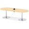 Italia Volta 2400mm Poseur Boardroom Table With Pop-up Power Module Maple Top 720mm High Silver Leg