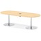 Italia Volta 2400mm Poseur Boardroom Table With Pop-up Power Module Maple Top 720mm High Silver Leg