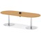 Italia Volta 2400mm Poseur Boardroom Table With Pop-up Power Module Oak Top 720mm High Silver Leg