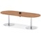 Italia Volta 2400mm Poseur Boardroom Table With Pop-up Power Module Walnut Top 720mm High Silver Leg