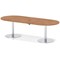 Italia Volta 2400mm Poseur Boardroom Table With Pop-up Power Module Walnut Top 720mm High Silver Leg