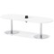 Italia Volta 2400mm Poseur Boardroom Table With Pop-up Power Module White Top 720mm High Silver Leg