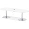 Italia Volta 2400mm Poseur Boardroom Table With Pop-up Power Module White Top 720mm High Silver Leg