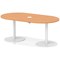 Italia Volta 1800mm Poseur Boardroom Table With Pop-up Power Module Beech Top 720mm High White Leg