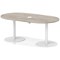 Italia Volta 1800mm Poseur Boardroom Table With Pop-up Power Module Grey Oak Top 720mm High White Leg