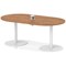 Italia Volta 1800mm Poseur Boardroom Table With Pop-up Power Module Walnut Top 720mm High White Leg