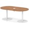 Italia Volta 1800mm Poseur Boardroom Table With Pop-up Power Module Walnut Top 720mm High White Leg