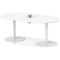 Italia Volta 1800mm Poseur Boardroom Table With Pop-up Power Module White Top 720mm High White Leg