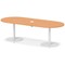 Italia Volta 2400mm Poseur Boardroom Table With Pop-up Power Module Beech Top 720mm High White Leg