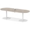Italia Volta 2400mm Poseur Boardroom Table With Pop-up Power Module Grey Oak Top 720mm High White Leg
