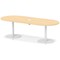 Italia Volta 2400mm Poseur Boardroom Table With Pop-up Power Module Maple Top 720mm High White Leg