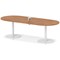 Italia Volta 2400mm Poseur Boardroom Table With Pop-up Power Module Walnut Top 720mm High White Leg