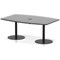 Italia Volta 1800mm Poseur High Gloss Table With Pop-up Power Module Black Top 725mm High Black Leg