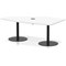 Italia Volta 1800mm Poseur High Gloss Table With Pop-up Power Module White Top 725mm High Black Leg