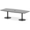 Italia Volta 2400mm Poseur High Gloss Table With Pop-up Power Module Black Top 725mm High Black Leg