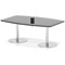 Italia Volta 1800mm Poseur High Gloss Table With Pop-up Power Module Black Top 725mm High Silver Leg