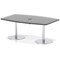 Italia Volta 1800mm Poseur High Gloss Table With Pop-up Power Module Black Top 725mm High Silver Leg