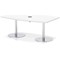 Italia Volta 1800mm Poseur High Gloss Table With Pop-up Power Module White Top 725mm High Silver Leg