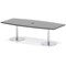 Italia Volta 2400mm Poseur High Gloss Table With Pop-up Power Module Black Top 725mm High Silver Leg