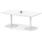 Italia Volta 1800mm Poseur High Gloss Table With Pop-up Power Module White Top 725mm High White Leg
