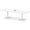 Italia Volta 2400mm Poseur High Gloss Table With Pop-up Power Module White Top 725mm High White Leg