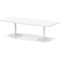 Italia Volta 2400mm Poseur High Gloss Table With Pop-up Power Module White Top 725mm High White Leg