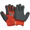 Children's Gloves, TPE Palm Coating with Paw Print Design, 1 Pair, Size 5 Orange/Grey
