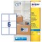 Avery J8166-25 Parcel Labels, 99.1 x 93.1 mm, Permanent, 6 Labels Per Sheet, 150 Labels Per Pack
