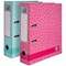 Oxford A4 Lever Arch Files, 70mm Spine, Laminated Board, Assorted Teal/Pink, Pack of 2