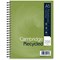 Cambridge Recycled Wirebound Notebook, A5, Ruled with Margin, 200 Pages, Green, Pack of 3
