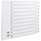 Concord Reinforced Board Index Dividers, 1-10, Clear Tabs, A3, White