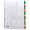 Concord Reinforced Board Index Dividers, 1-50, Multicolour Tabs, A4, White