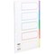 Concord Plastic Subject Dividers, 5-Part, Blank Multicolour Tabs, A4, White