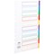 Concord Plastic Subject Dividers, 10-Part, Blank Multicolour Tabs, A4, White