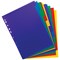 Concord Plastic Subject Dividers, 10-Part, Blank Multicolour Tabs, A4, White