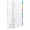 Concord Reinforced Board Index Dividers, Extra Wide, Jan-Dec, Multicolour Tabs, A4, White