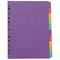 Concord Bright Heavyweight Subject Dividers, 10-Part, Blank Multicolour Tabs, A4, Multicolour