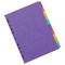 Concord Bright Heavyweight Subject Dividers, 10-Part, Blank Multicolour Tabs, A4, Multicolour