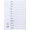 Concord Plastic Index Dividers, Jan-Dec, Clear Tabs, A4, White Concord Plastic Index Dividers, Jan-Dec, Clear Tabs, A4, White