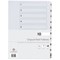 Concord Reinforced Board Unpunched Index Dividers, 1-10, Clear Tabs, A4, White, Pack of 10