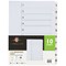 Concord Reinforced Board Unpunched Index Dividers, 1-10, Clear Tabs, A4, White, Pack of 10