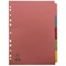 Concord Reinforced Board Subject Dividers, 5-Part, Blank Multicolour Tabs, A4, Multicolour