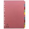 Concord Reinforced Board Subject Dividers, 10-Part, Blank Multicolour Tabs, A4, Multicolour