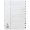 Concord Reinforced Board Index Dividers, 1-12, Clear Tabs, A4, White