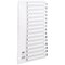 Concord Reinforced Board Index Dividers, 1-15, Clear Tabs, A4, White